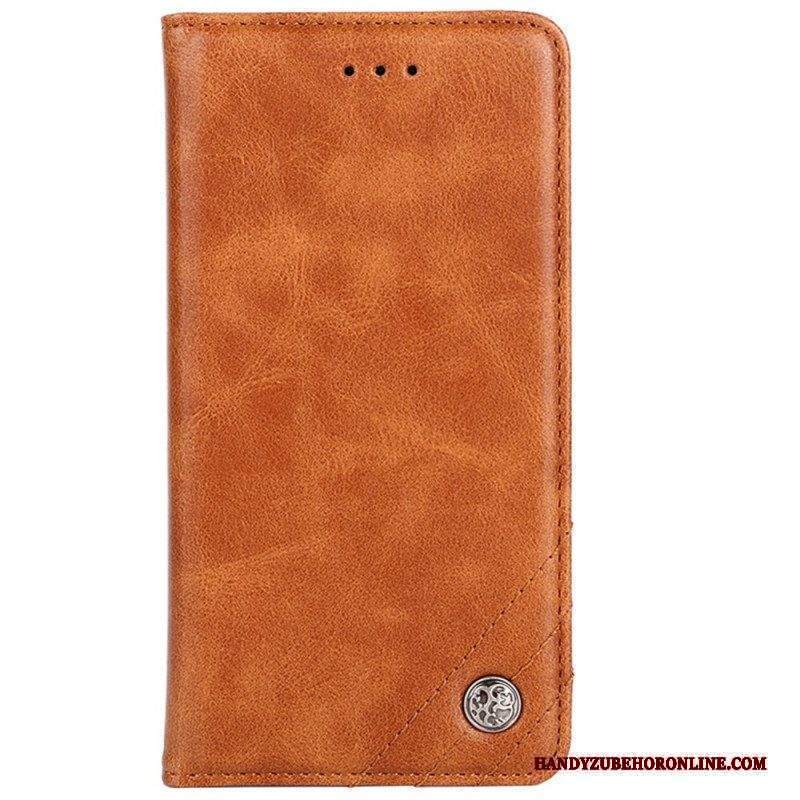 Folio Cover Sony Xperia 10 IV Custodia in pelle Rivetto Decorativo In Ecopelle