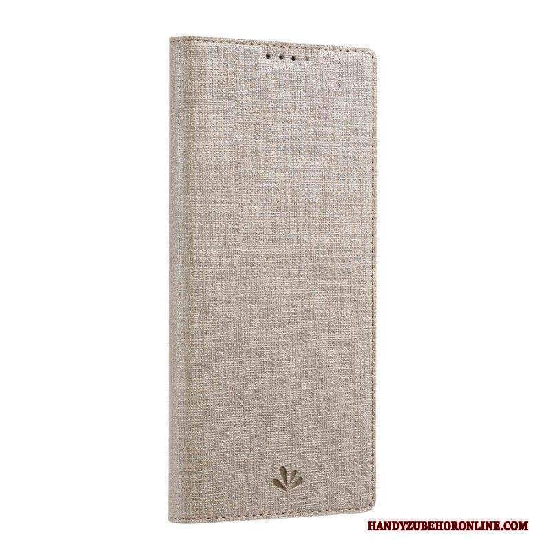 Folio Cover Sony Xperia 10 IV Custodia in pelle Struttura Del Tessuto Vili