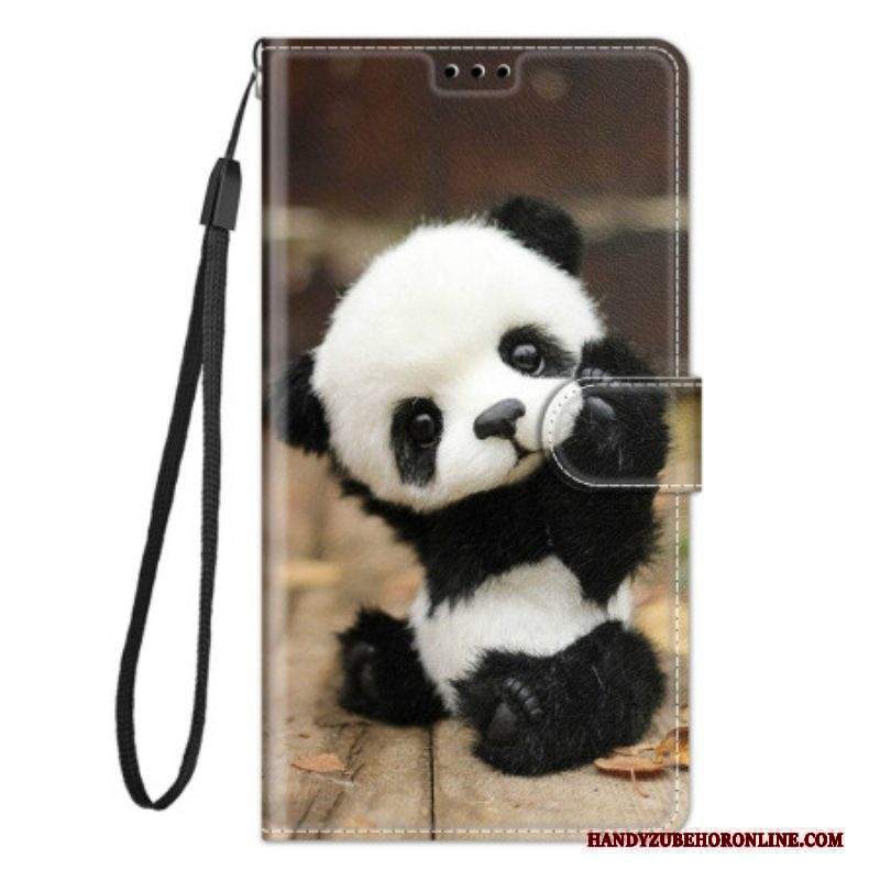 Folio Cover Xiaomi 12 / 12X Piccolo Panda Con Cinturino