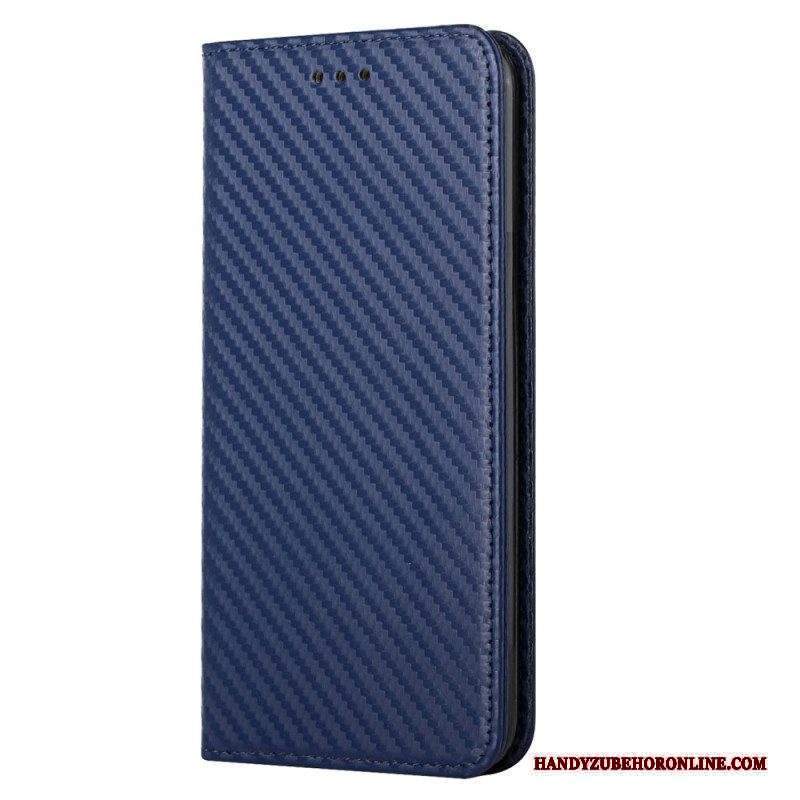 Folio Cover Xiaomi 12T / 12T Pro Custodia in pelle Fibra Di Carbonio Con Cordino