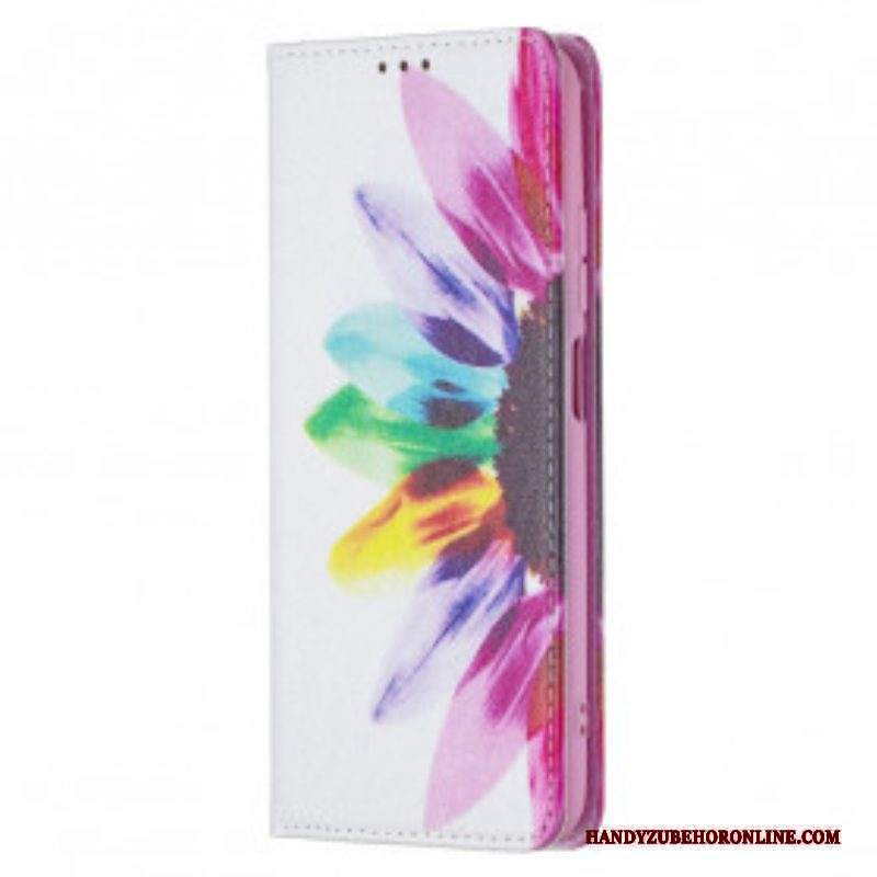 Folio Cover Xiaomi Redmi Note 10 / 10S Custodia in pelle Fiore Dell'acquerello