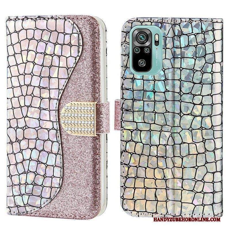 Folio Cover Xiaomi Redmi Note 10 / 10S Diamanti Coccodrillo