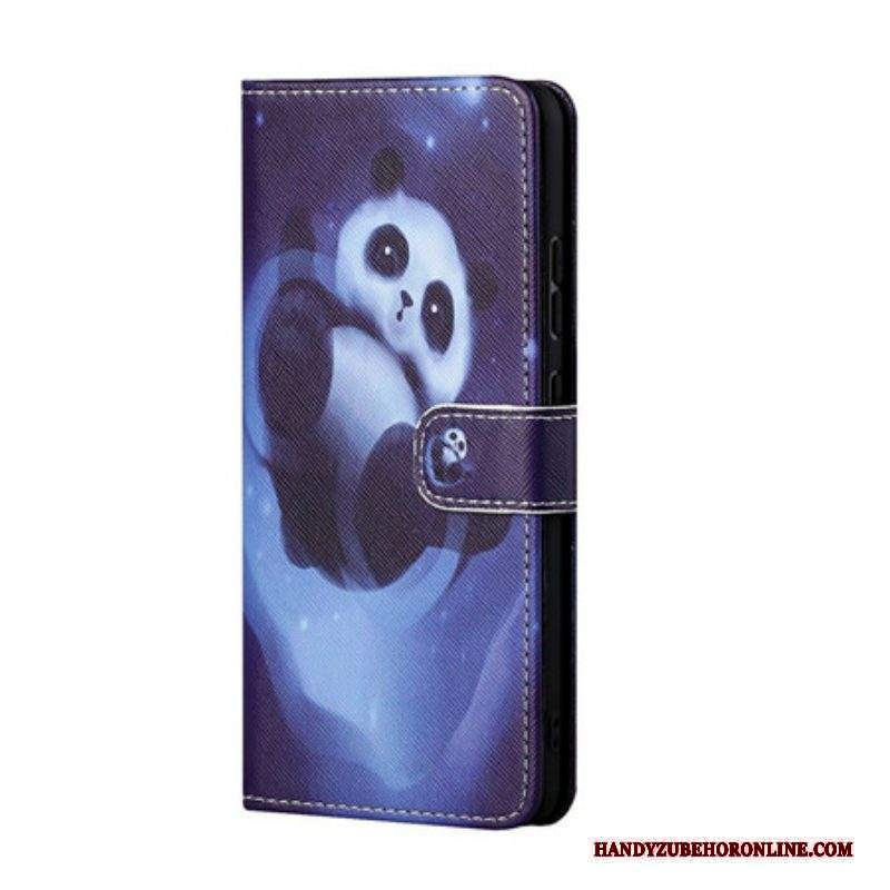 Folio Cover Xiaomi Redmi Note 10 5G Panda Space Con Cordino