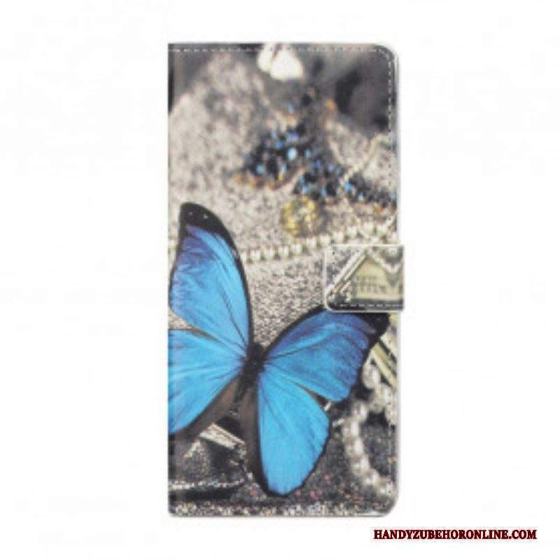 Folio Cover Xiaomi Redmi Note 10 Pro Farfalla Blu