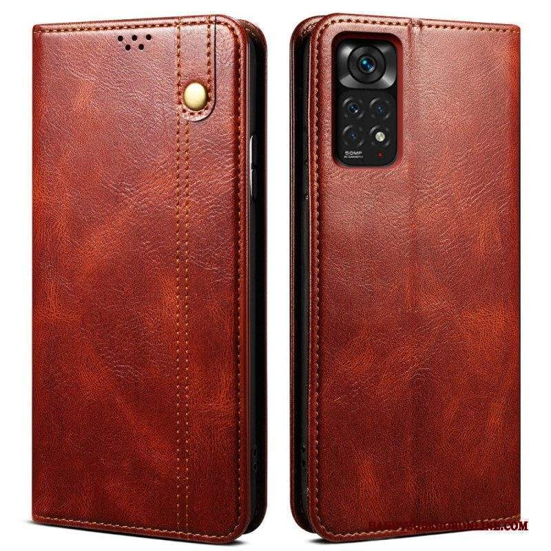 Folio Cover Xiaomi Redmi Note 11 / 11S Custodia in pelle Ecopelle Cerata