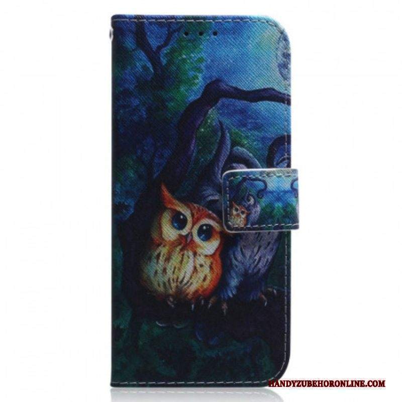 Folio Cover Xiaomi Redmi Note 11 / 11S Dipinto Di Gufi