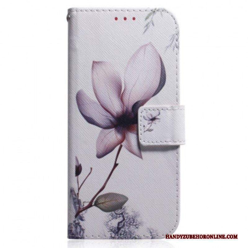 Folio Cover Xiaomi Redmi Note 11 / 11S Fiore Rosa Polveroso