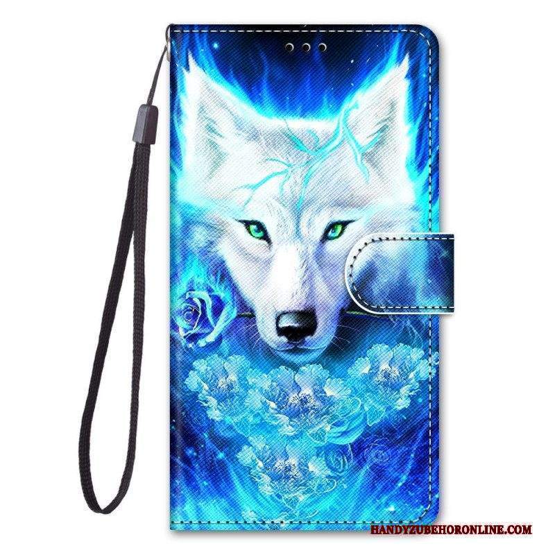 Folio Cover Xiaomi Redmi Note 11 Pro Plus 5G Cordino Lupo