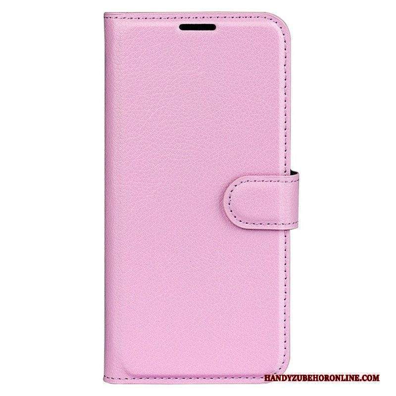 Folio Cover Xiaomi Redmi Note 12 5G Classico Effetto Pelle Litchi