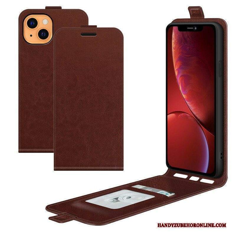 Folio Cover iPhone 13 Mini Custodia in pelle Ribalta Verticale Effetto Pelle