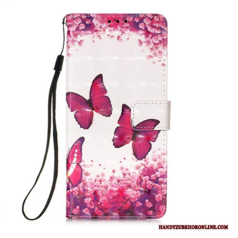 Folio Cover iPhone 13 Mini Farfalle Rosse