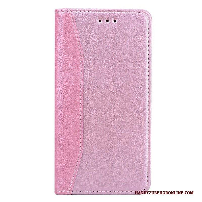 Folio Cover iPhone 13 Pro Custodia in pelle Effetto Pelle Business Bicolore