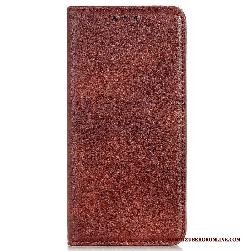 Folio Cover iPhone 13 Pro Custodia in pelle Pelle Crosta Litchi