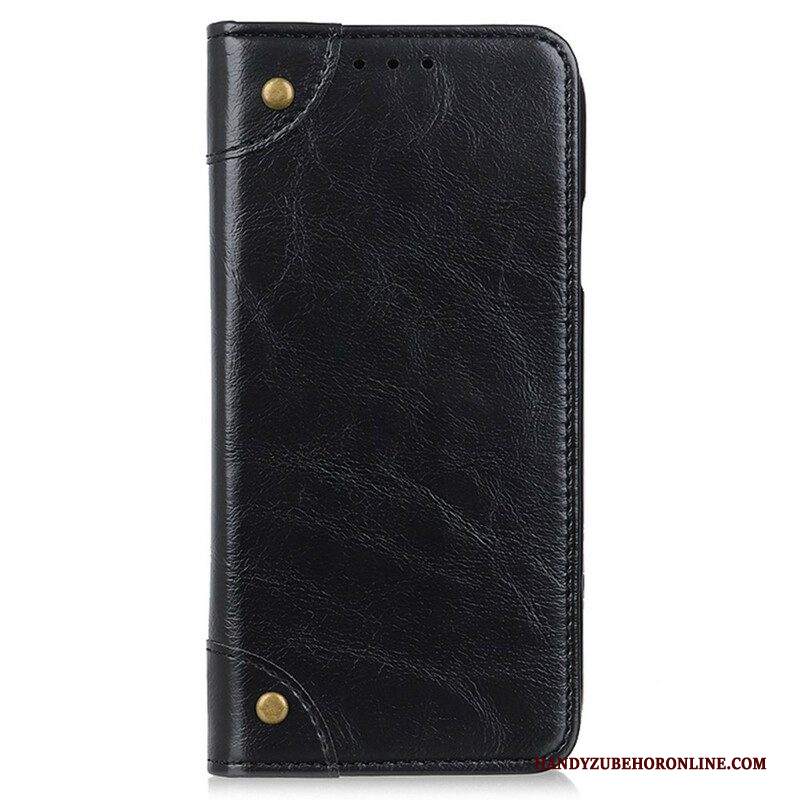 Folio Cover iPhone 13 Pro Custodia in pelle Rivetti D'epoca