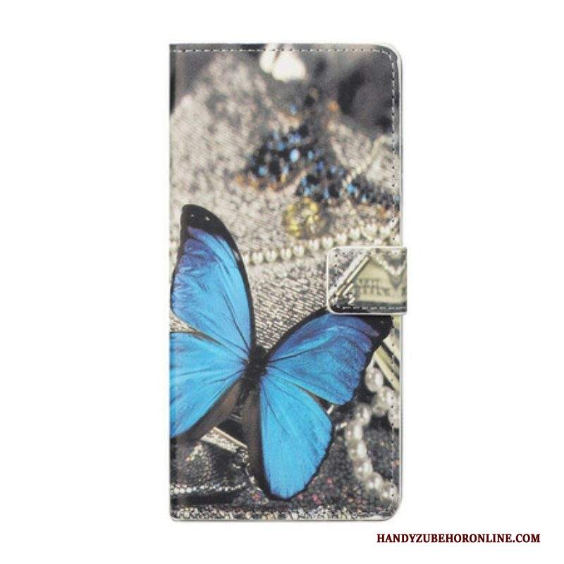 Folio Cover iPhone 13 Pro Farfalla Blu