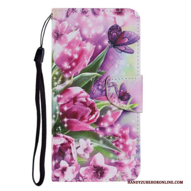 Folio Cover iPhone 13 Pro Farfalle E Tulipani