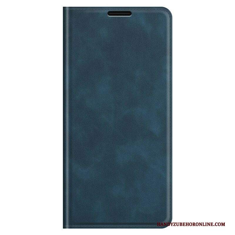 Folio Cover iPhone 13 Pro Max Custodia in pelle Effetto Pelle Morbida Seta