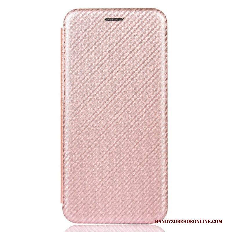 Folio Cover iPhone 13 Pro Max Custodia in pelle Fibra Di Carbonio