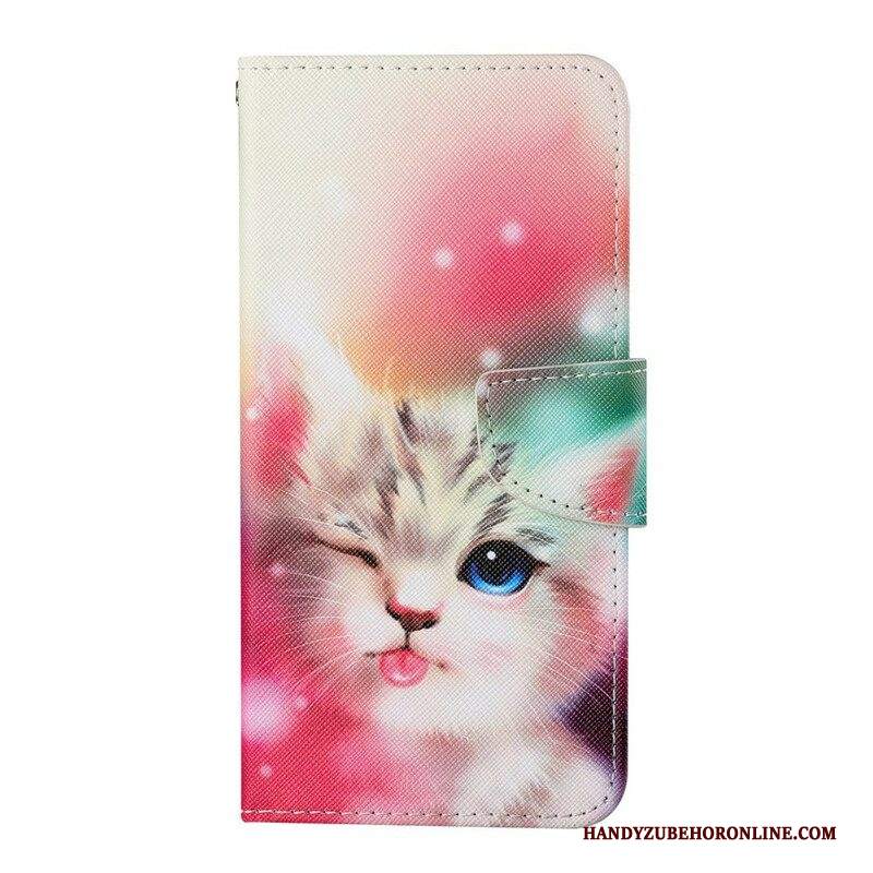 Folio Cover iPhone 13 Pro Storie Di Gatti Con Cordino