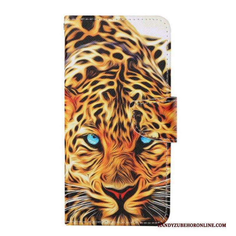 Folio Cover iPhone 13 Pro Tigre Con Cordino