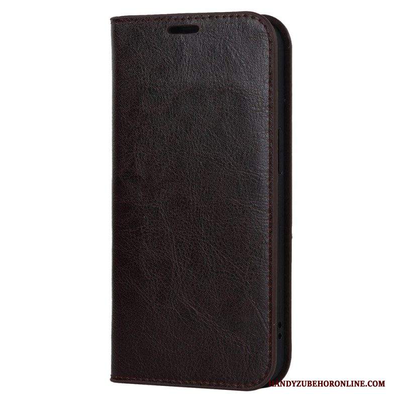 Folio Cover iPhone 14 Custodia in pelle Pelle Vera