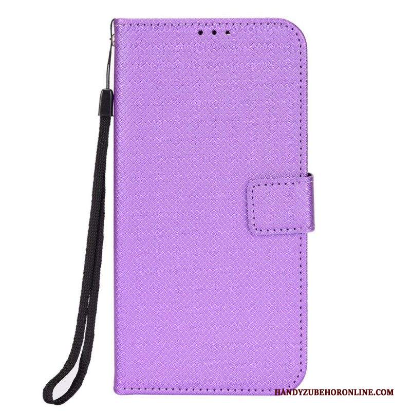 Folio Cover iPhone 14 Elegante Finta Pelle Con Cinturino