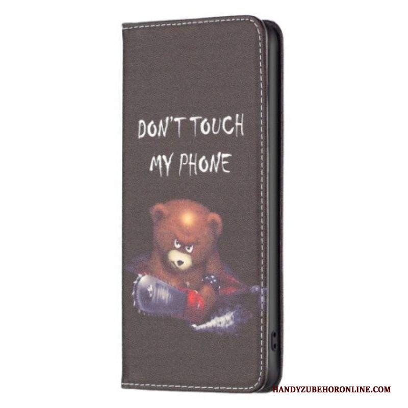 Folio Cover iPhone 14 Pro Custodia in pelle Orso Pericoloso