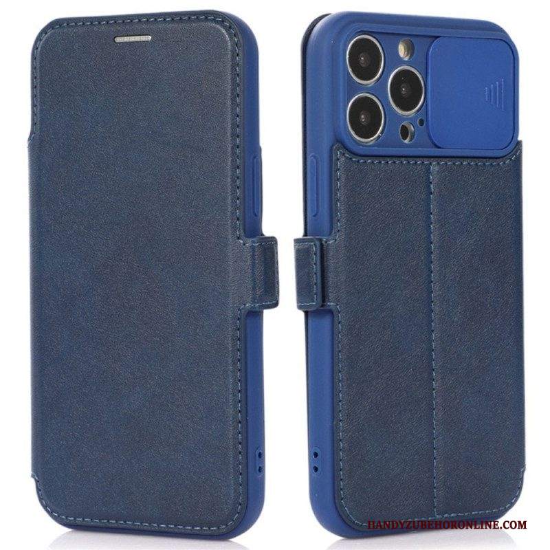 Folio Cover iPhone 14 Pro Custodia in pelle Protezione Della Fotocamera Con Cerniera