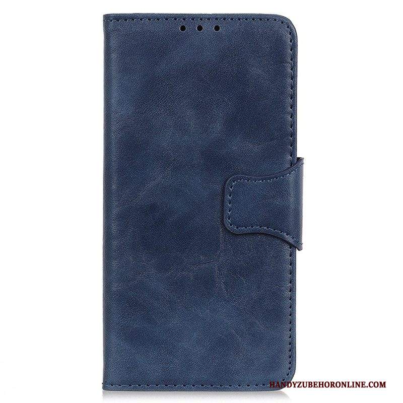 Folio Cover iPhone 14 Pro Max Chiusura Reversibile In Pelle Crosta