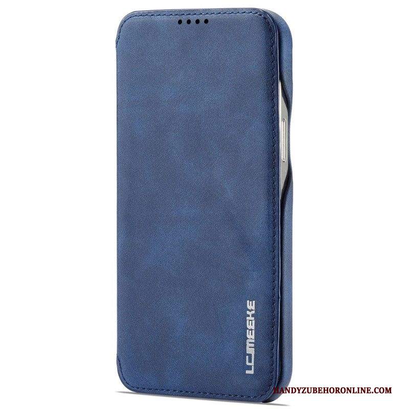 Folio Cover iPhone 14 Pro Max Custodia in pelle Lc.imeeke Effetto Pelle