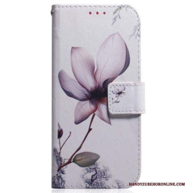 Folio Cover iPhone 15 Fiore Di Rosa Antica